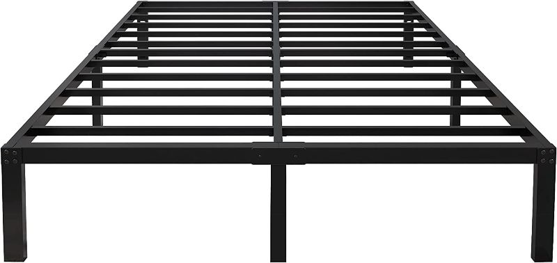 Photo 1 of 14 Inch Tall 3000lbs Heavy Duty Metal Bed Frame/ with Storage/ Mattress Foundation/ Steel Slats Platform/ Noise Free/ No Box Spring Needed,Queen
