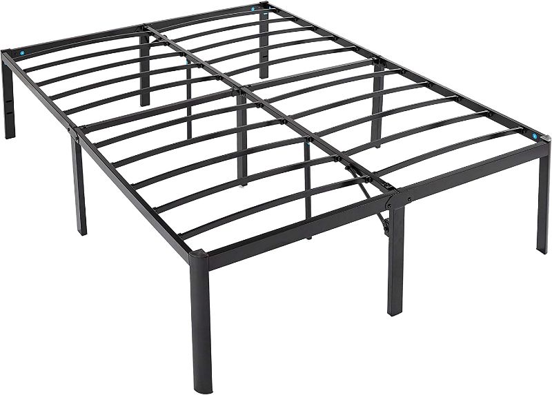 Photo 1 of Amazon Basics Heavy Duty Non-Slip Bed Frame with Steel Slats, Easy Assembly - 18-Inch, Queen ------ MISSING HARDWARE
