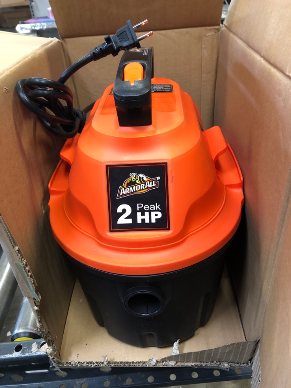 Photo 3 of Armor All, AA255 , 2.5 Gallon 2 Peak HP Wet/Dry Utility Shop Vacuum , Orange
