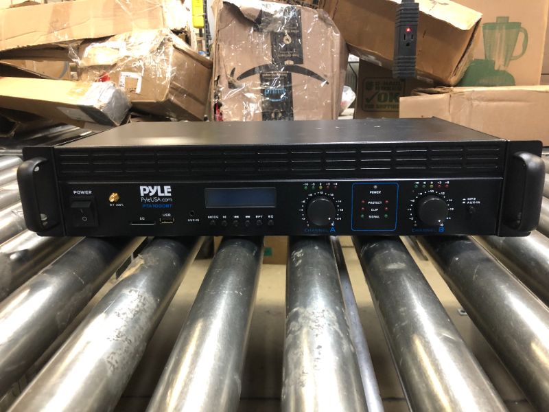 Photo 2 of 2-Channel Bluetooth Power Amplifier - 2000W Bridgeable Rack Mount Pro Audio Sound Wireless Home Stereo Receiver w/TRS XLR Input