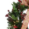 Photo 2 of 24 in. Pre-Lit Incandescent Artificial Christmas Wreath with 100 Tips and 35 Ul Clear Lights
