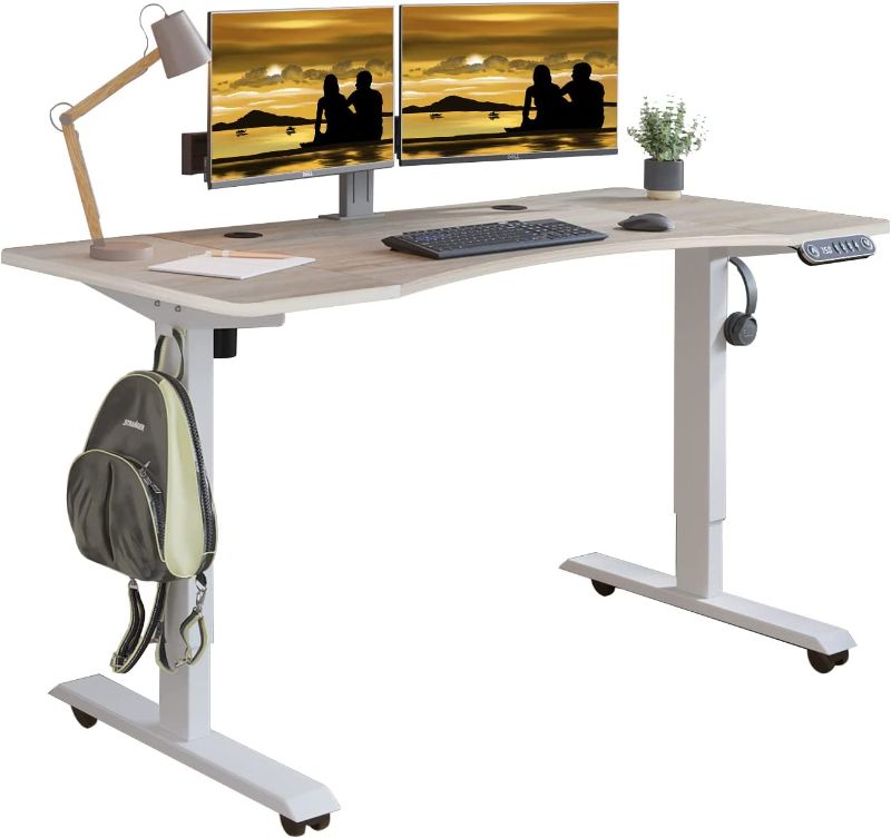 Photo 1 of Jceet Adjustable Height L-Shaped 59 Inch Electric Standing Desk - Sit Stand Computer Desk, Stand Up Desk Table for Home Office Top
