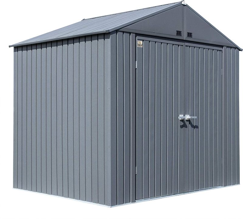 Photo 1 of Arrow 8' x 6' Elite Steel Storage Shed with High Gable and Lockable Doors Storage Building