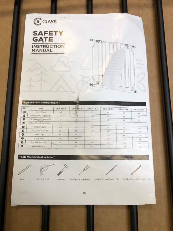 Photo 3 of CIAYS BABY GATE FOR STAIRS, DOORWAYS, AND HOUSE 29.5” to 45.3”