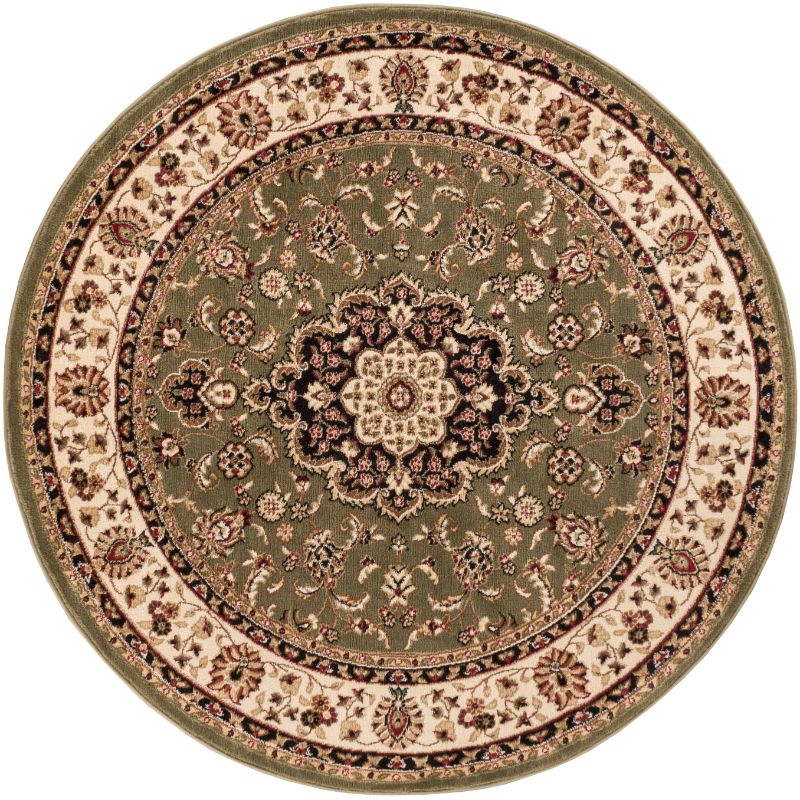 Photo 1 of 541054R Medallion Kashan Traditional Round Rug, Green - 3 Ft. 11 in.
