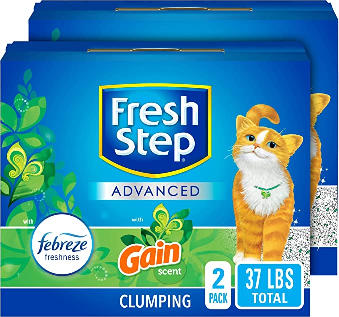 Photo 1 of Fresh Step Advanced Refreshing Gain Scented Clumping Clay Cat Litter, 18.5-lb box, 2 pack