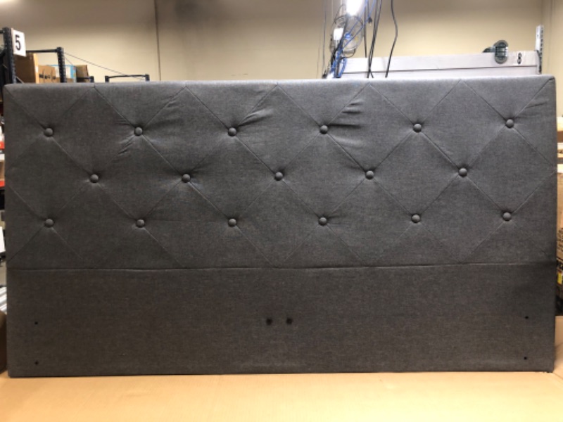Photo 2 of Zinus Shalini Upholstered Diamond Stitched Platform Bed / Queen, Dark Grey
