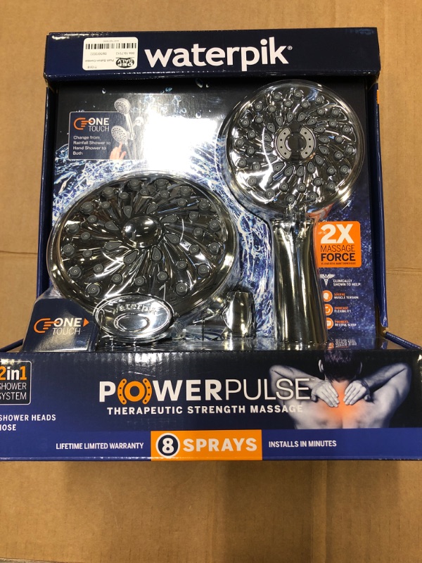 Photo 2 of 6+6 Power Pulse Dual Shower Head Brushed Nickel - Waterpik

