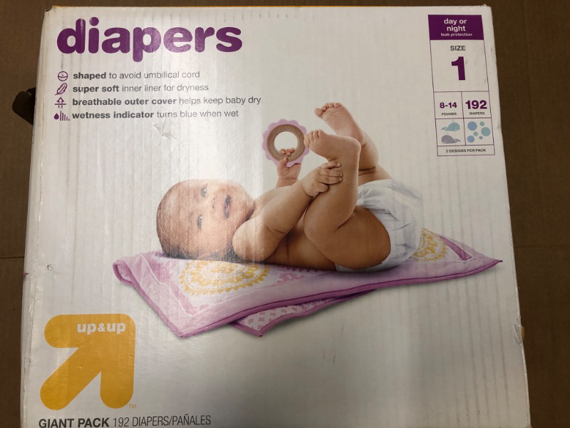 Photo 2 of *Box Damage Diapers Giant Pack Size 1 - 192ct - Up & up?äó