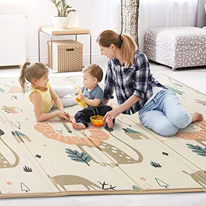 Photo 1 of  Baby Play Mat Reversible Folding Baby Mat for Floor Waterproof Soft Non-Toxic Foam Crawling Mat for Infants, Babies, Toddlers Play & Tummy Tim