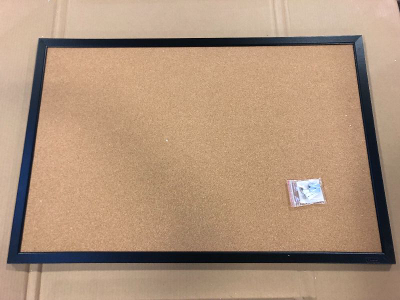 Photo 2 of Quartet Cork Board Bulletin Board, 2' x 3' Framed Corkboard, Black Frame