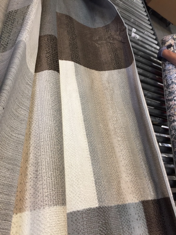 Photo 3 of Geometric Mid-Century Modern Patchwork Indoor Area Rug, Grey Brown, 8' x 10'
