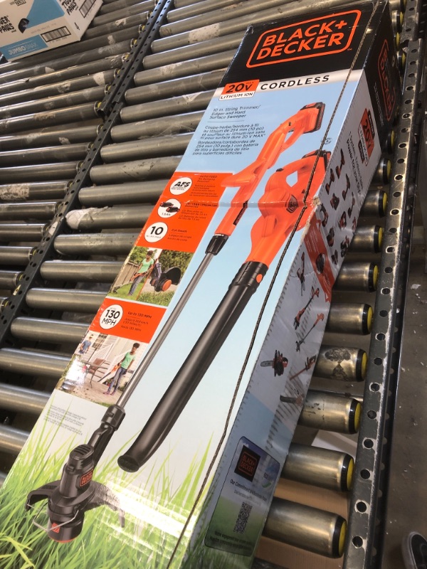 Photo 1 of Black+decker Lcc222 20V Max* Lithium 10 inch String Trimmer & Hard Surface Sweeper + 2 Battery Combo Kit