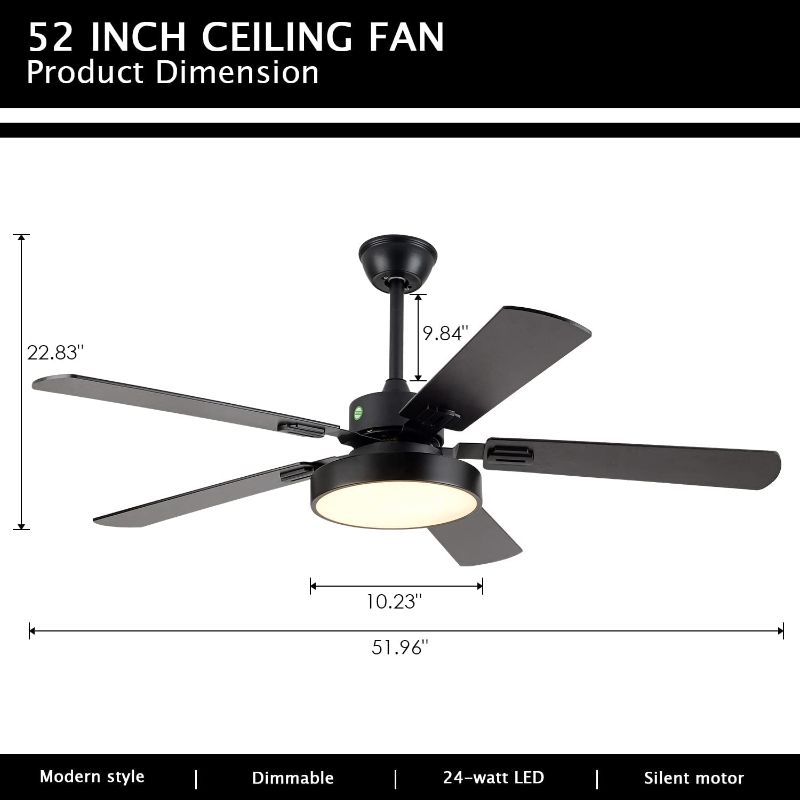 Photo 1 of Ceiling Fan with Lights Remote Control, Retractable Modern Chandelier Fan  
