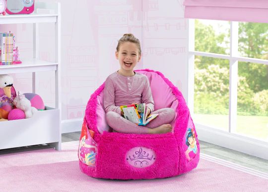 Photo 1 of Disney Princess Cozee Fluffy Chair by Delta Children, Toddler Size (for Kids Up to 6 Years Old) WARPED/BENT MINOIR MARKINGS FORM NOT BEING PACKAGED 