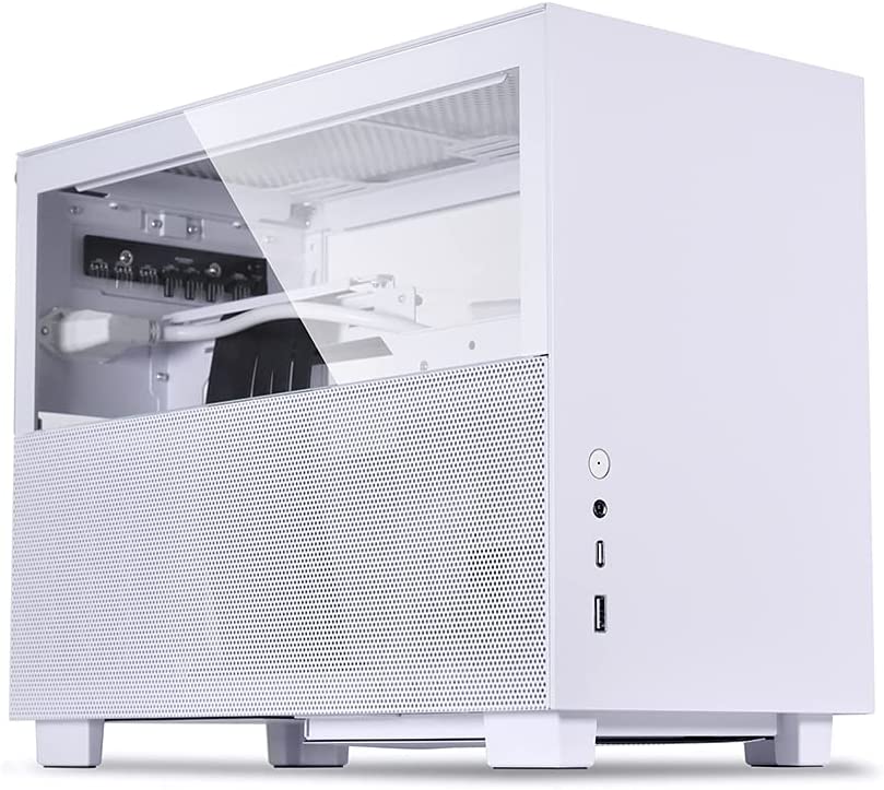 Photo 1 of Lian Li Q58 White Color SPCC / Aluminum / Tempered Glass Mini Tower Computer Case , PCIe 4.0 Riser Card Cable Included - Q58W4
