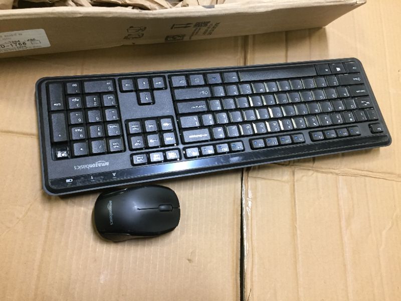 Photo 4 of AmazonBasics Wireless Computer Keyboard and Mouse Combo - Quiet and Compact - US Layout (QWERTY)