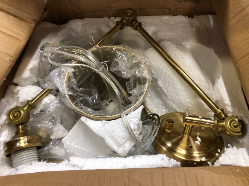 Photo 2 of Brass Finish Gold Swing Arm Wall Lamp Set of 2
