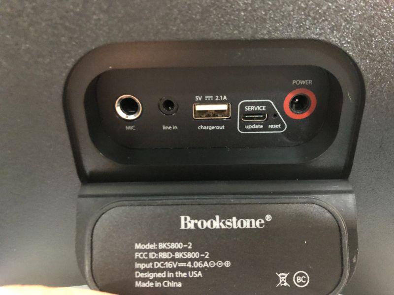 Photo 4 of Brookstone Big Blue Go 60 Watt Wireless Indoor Outdoor Portable Speaker, Built in Qi Charging Pad, LED Light Show, Bluetooth 5.0, IPX5 Water Resistant, Tap to Link Multiple Speakers, Karaoke Mic Input  +++ FACTORY SEALED ITEM +++
