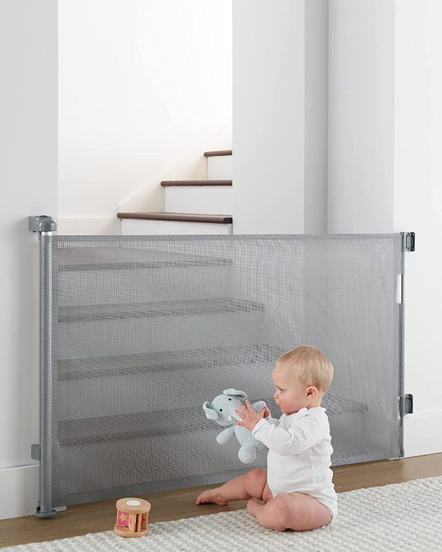 Photo 1 of CUMBOR RETRACTABLE BABY GATE, GREY 