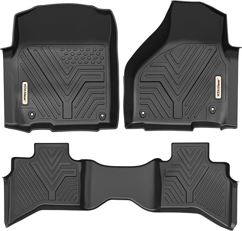 Photo 1 of YITAMOTOR Floor Mats Compatible with Ram 1500, Custom Fit Floor Liners for 2019-2022 Ram 1500 Classic Quad Cab, 2012-2018 Dodge Ram 1500 Quad Cab Only , Black
