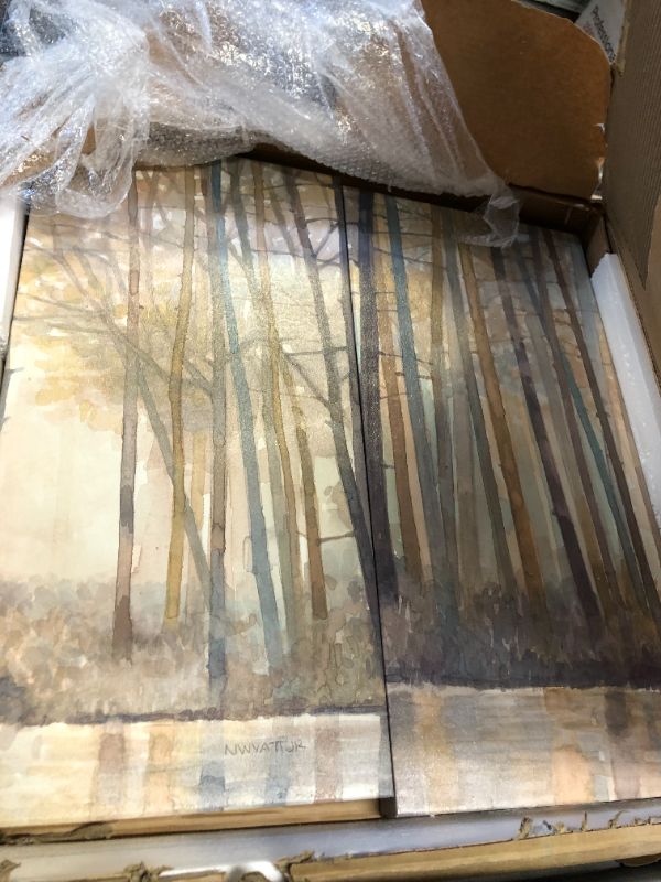 Photo 1 of (Set of 3) 30" Height Forest Reflections Gel Coated Canvas

