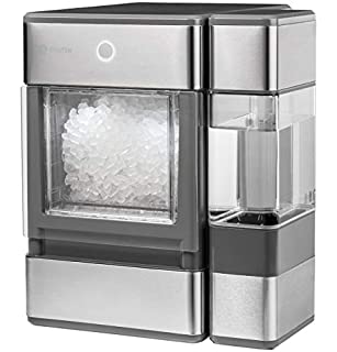 Photo 1 of GE Profile Opal | Countertop Nugget Ice Maker with Side Tank | Portable Ice Machine Makes up to 24 lbs. of Ice Per Day | Stainless Steel Finish , DENTED, MARKINGS THROUGHOUT REAR 