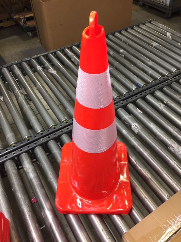 Photo 1 of 28" Orange PVC Traffic Safety Cones With Two Reflective Collar
