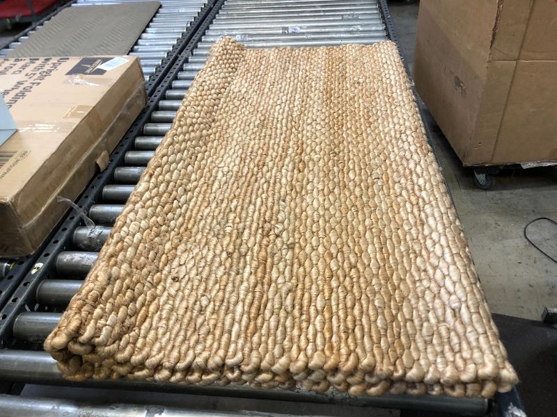 Photo 2 of  Natural Fiber Collection 5' x 8' Natural NF447A Handmade Chunky Textured Premium Jute 0.75-inch Thick Area Rug
