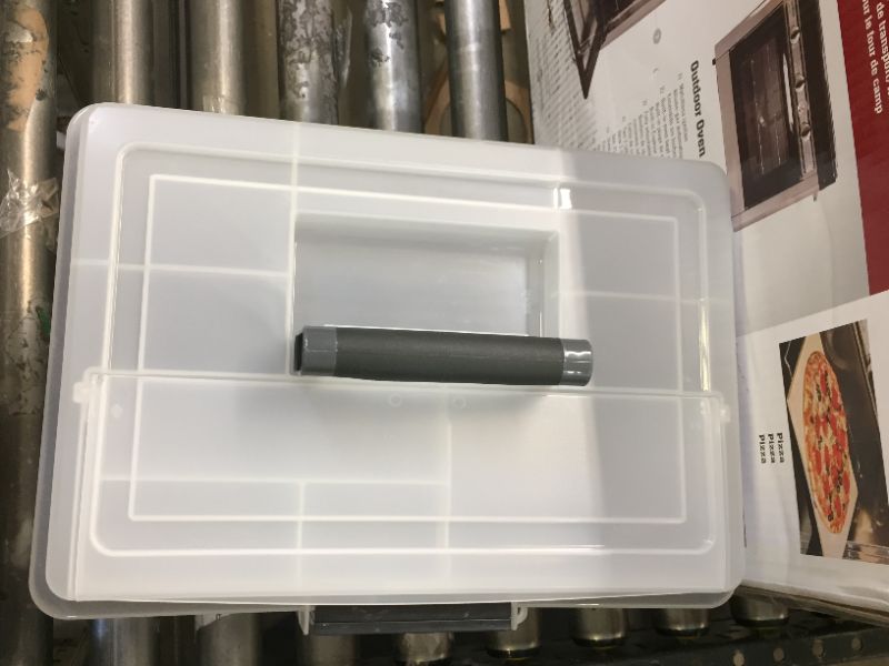 Photo 1 of IRIS WEATHERTIGHT Letter Size Portable File Box in Pearl, MINOR MARKINGS AND SMALL CRACKS 