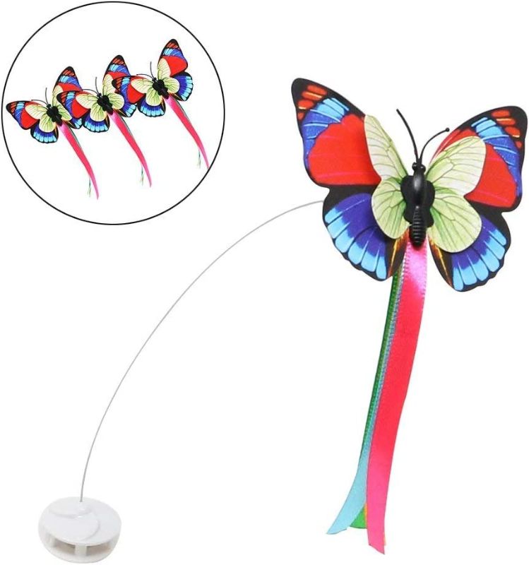 Photo 1 of  Interactive Electric Rotating Flutter Butterfly Cat Toy,Flashing Butterfly Teaser Toys for Cats  -- 3 Pack --
