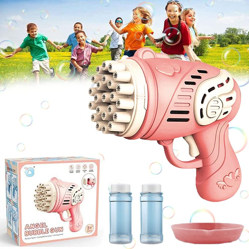 Photo 1 of 23 Hole Bubble Machine for Kids, 2022 New Toy Gift Bubble Gun,Handheld Bubble Maker for Kids,Bubble Blower Machine Toys,Boys Girls Outdoor Indoor Toys Summer Beach Toys (C)
