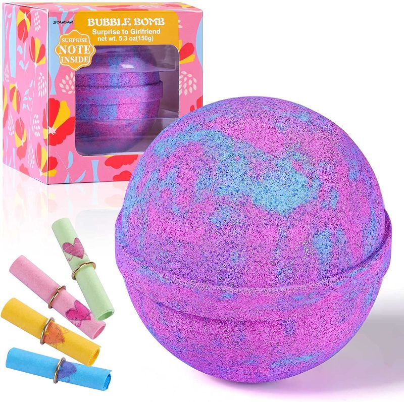 Photo 1 of Bath Bombs for Women with Surprise Note Inside,Organic Bubble Bath Bombs Gift Set,Perfect for Bubble & Spa Bath. Gifts idea for Her/Him, Wife, Girlfriend,Mothers,Ideal Birthday  -- Comes with 2 Balls --  
