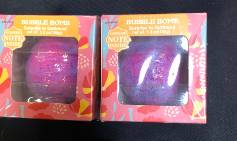 Photo 2 of Bath Bombs for Women with Surprise Note Inside,Organic Bubble Bath Bombs Gift Set,Perfect for Bubble & Spa Bath. Gifts idea for Her/Him, Wife, Girlfriend,Mothers,Ideal Birthday  -- Comes with 2 Balls --  
