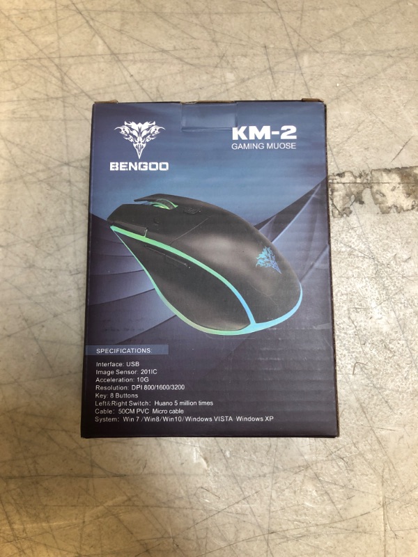 Photo 2 of BENGOO KM-2 Wireless Gaming Mouse, Computer Mouse USB Wireless Mouse with 7 Programmed Buttons 3 Adjustable DPI RGB Backlits Rapid Fire Button, Ergonomic Optical Gamer Mice for Windows PC Mac
