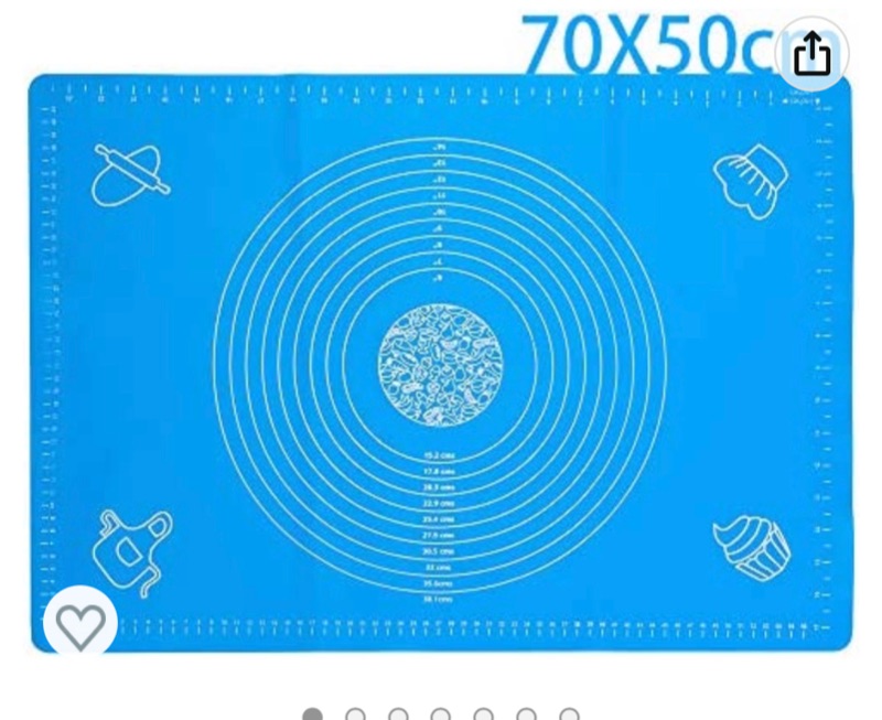 Photo 1 of 27.56"x19.69" ExtraLarge Silicone Baking Mats, Dough Mat,Kneading Pastry Mat with Measurements, Fondant Mat Non-Slip BPA-Free Heat Resistant Reusable for making cookies Cake Baking mat,Blue