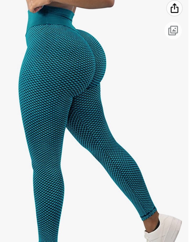 Photo 1 of A AGROSTE TIK Tok Leggings for Women Butt Lifting Leggings Workout Scrunch Seamless Leggings High Waisted Booty Yoga Pants SIZE M ,COLOR IS A LIGHT/DARK BLUE 