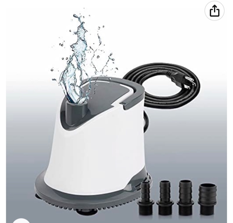 Photo 1 of FREESEA Aquarium Submersible Water Pump: 660GPH 2500L/H 40W Quiet Adjustable Bottom Suction with 6ft Power Cord for Garden Waterfall | Pool Cover | Hydroponics | Fish Tank | Pond | Fountain