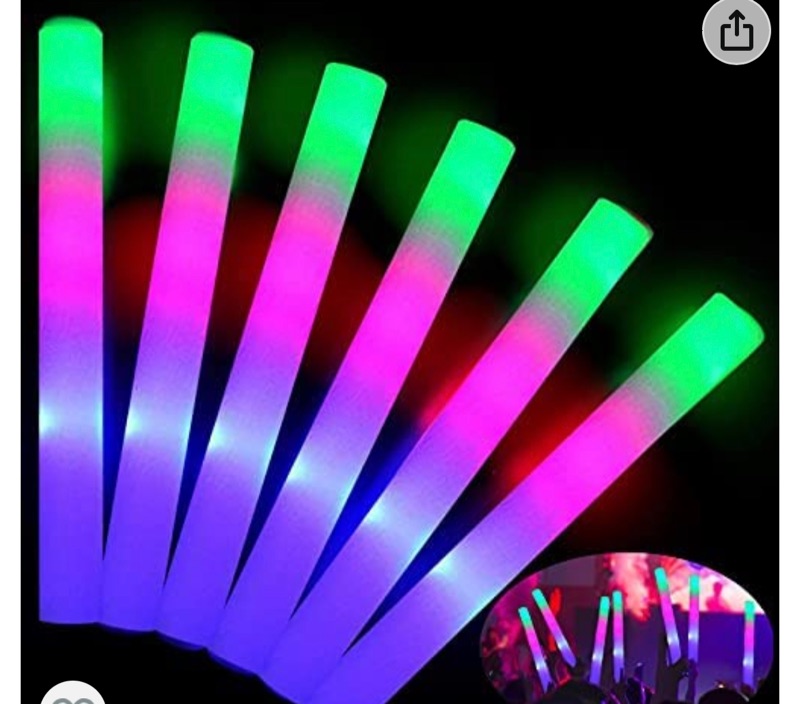 Photo 1 of 32 Pcs Giant 16 Inch Foam Glow Sticks Halloween Party Supplies Favors 3 Modes Color Changing Led Light Sticks Glow Batons Glow In The Dark Accessory for Birthday Wedding Carnival Halloween Party