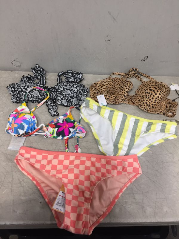 Photo 1 of BAG LOT OF WOMEN'S BIKINIS -BOTTOMS AND TOPS - DIFFERENT STYLES AND SIZES ---SOLD AS IS --