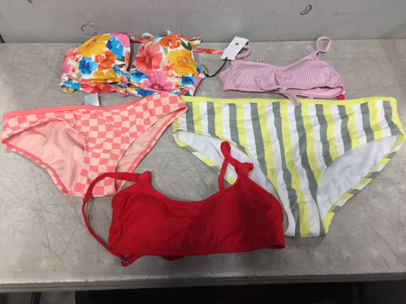 Photo 1 of BAG LOT OF WOMEN'S BIKINIS -BOTTOMS AND TOPS - DIFFERENT STYLES AND SIZES ---SOLD AS IS --
