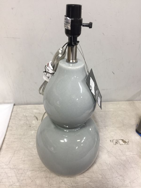 Photo 2 of Ceramic Double Gourd Large Lamp Base Gray - Threshold™

