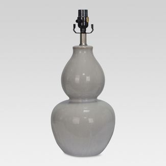 Photo 1 of Ceramic Double Gourd Large Lamp Base Gray - Threshold™

