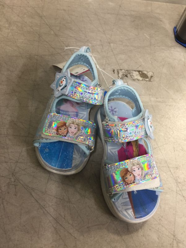 Photo 1 of Disney's Frozen 2 Anna and Elsa Toddler Girls' Light Up Sandals SIZE 12