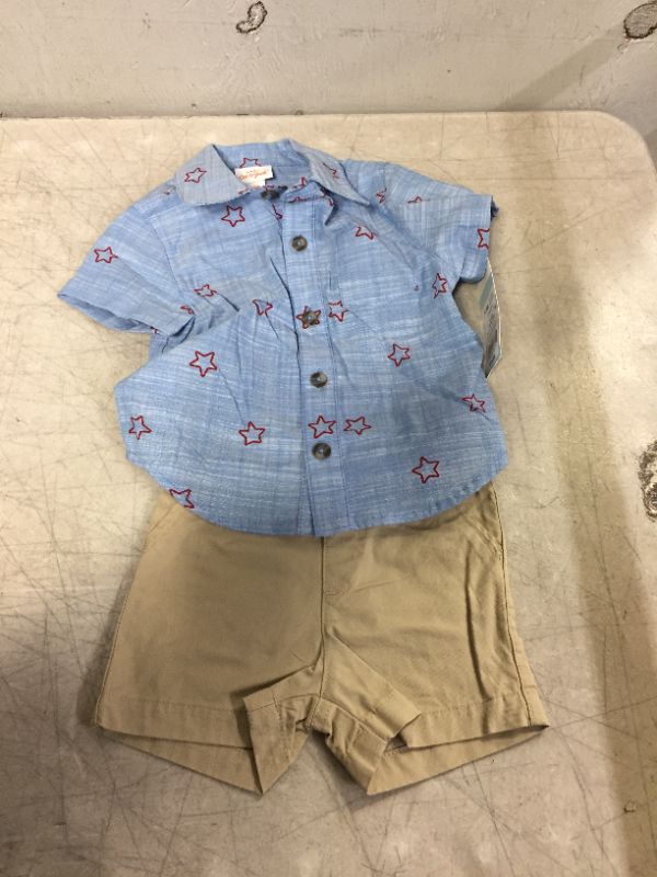 Photo 2 of BABY BOY 2PC STAR CHAMBRAY TOP & BOTTOM SET SIZE 6-9M 