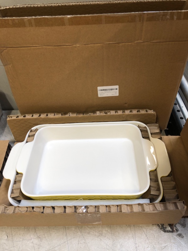Photo 1 of Bakeware Set, Ceramic Baking Dish Set, Porcelain Casserole Dish for Cooking, Large Porcelain Baking Pans, Non-stick Bread Baking Pans, Roasting dish, 2Piece -Khaki JH JIEMEI HOME
, FACTORY SEALED 