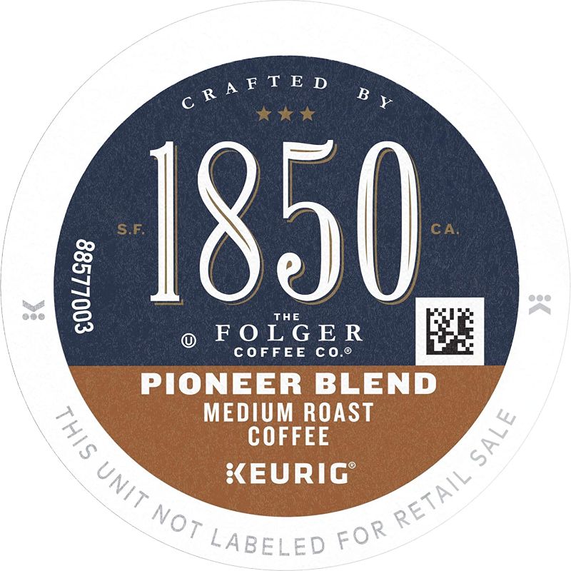 Photo 1 of 1850 by Folgers Pioneer Blend Medium Roast Coffee, 96 Keurig K-Cup Pods, 24 Count , EXP 01/20/22