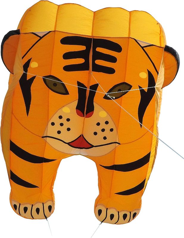 Photo 1 of Fullfar Tiger 3D Kite for Adult, Soft Nylon Material Parafoil Kite for Kids. Easy to Fly 244×39 inch with Kite String and Backpack, Perfect Kite for The Beach or Park.

