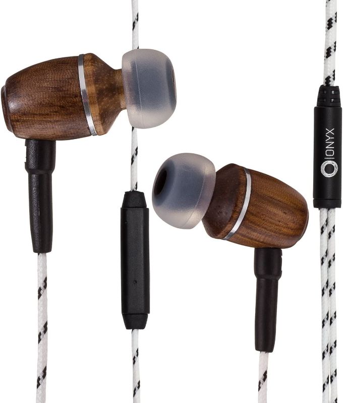 Photo 1 of Onyx Noise Cancelling in-Ear Wired Headphones with Mic, 3.5mm Plug Compatible with iPhones, iPads, Android Phones, Computers & Laptops (Zebra)
