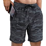 Photo 1 of Fort Isle Camo Swimming Trunks for Men - Mens Bathing Suit 7 inch Inseam | Workout Shorts and Mens Swim Trunks Camouflage SMALL
